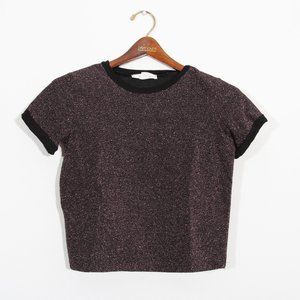 3/$15 Gaze USA Metallic Thread Top